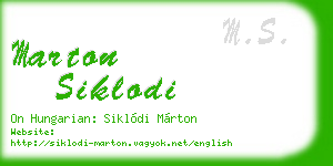 marton siklodi business card